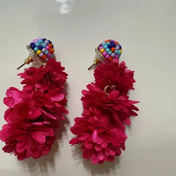 J. Crew Factory Pink Floral Earrings - Picture 4 of 4